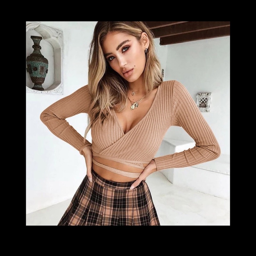 Knitted crop top. SOLD